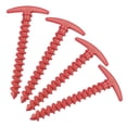 thumbnail image 1 of Uxcell 14.5cm/5.7 Inch T Shape Spiral Plastic Camping Tent Stakes Red 4 Pack, 1 of 4