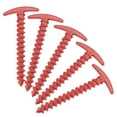 thumbnail image 1 of Uxcell 14.5cm/5.7 Inch T Shape Spiral Plastic Camping Tent Stakes Red 5 Pack, 1 of 4