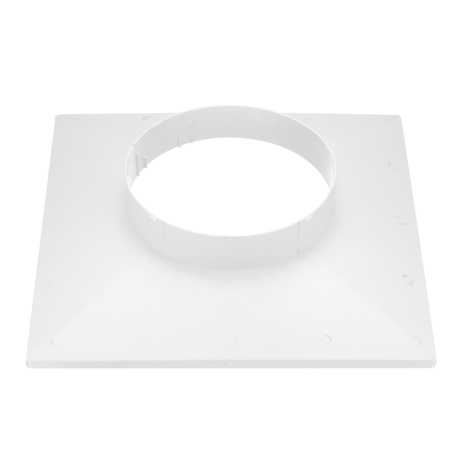 Uxcell 14" to 8" Duct Connector Flange, Plastic Square to Round Straight Dryer Vent Wall Plate for Air Heating Cooling Ventilation System HVAC Exhaust Fan, White