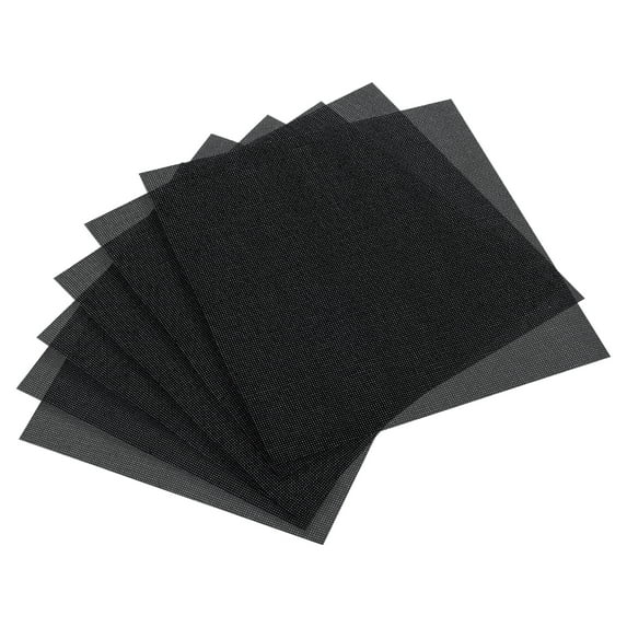 Uxcell 14 Count 10x10" Cross Stitch Cloth Embroidery Cotton Fabric, Black 6 Pack