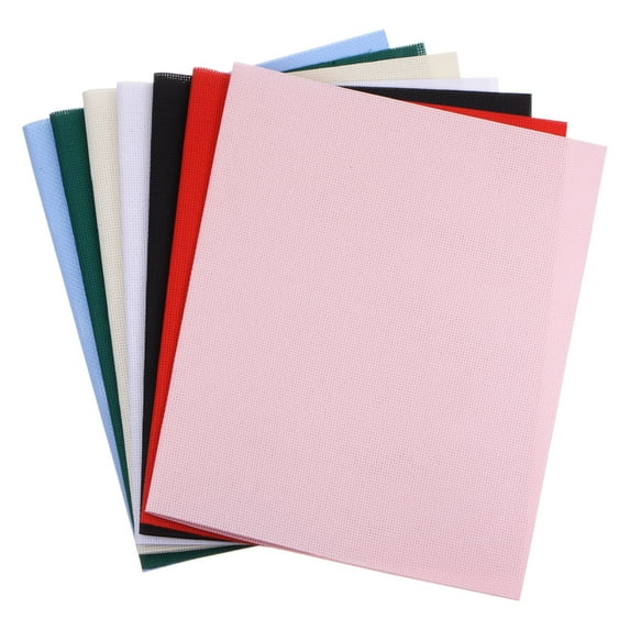 Uxcell 14 Count Cross Stitch Cloth 12 by 20 Inch Classic Reserve Embroidery Fabric, 7 Color