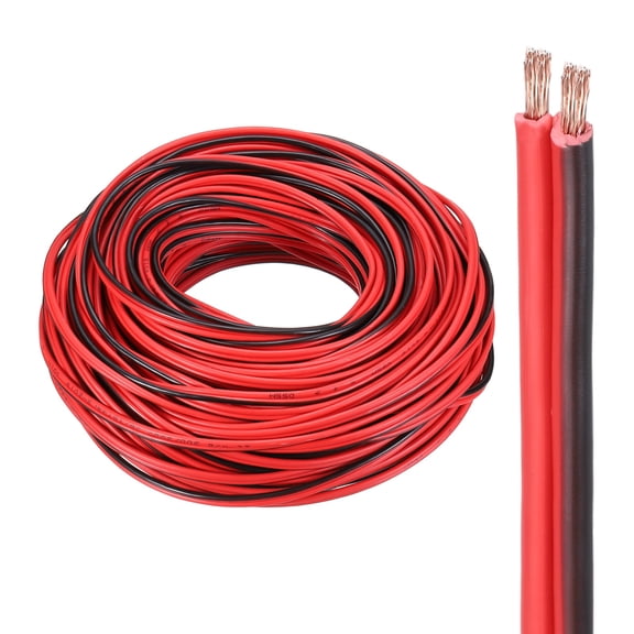 Uxcell 14 Gauge 2 Conductors Electrical Wire, 150ft Red Black Cable Copper Clad Aluminum Wire, Flexible Extension Cord for Speaker LED Strips Lamp Automotive