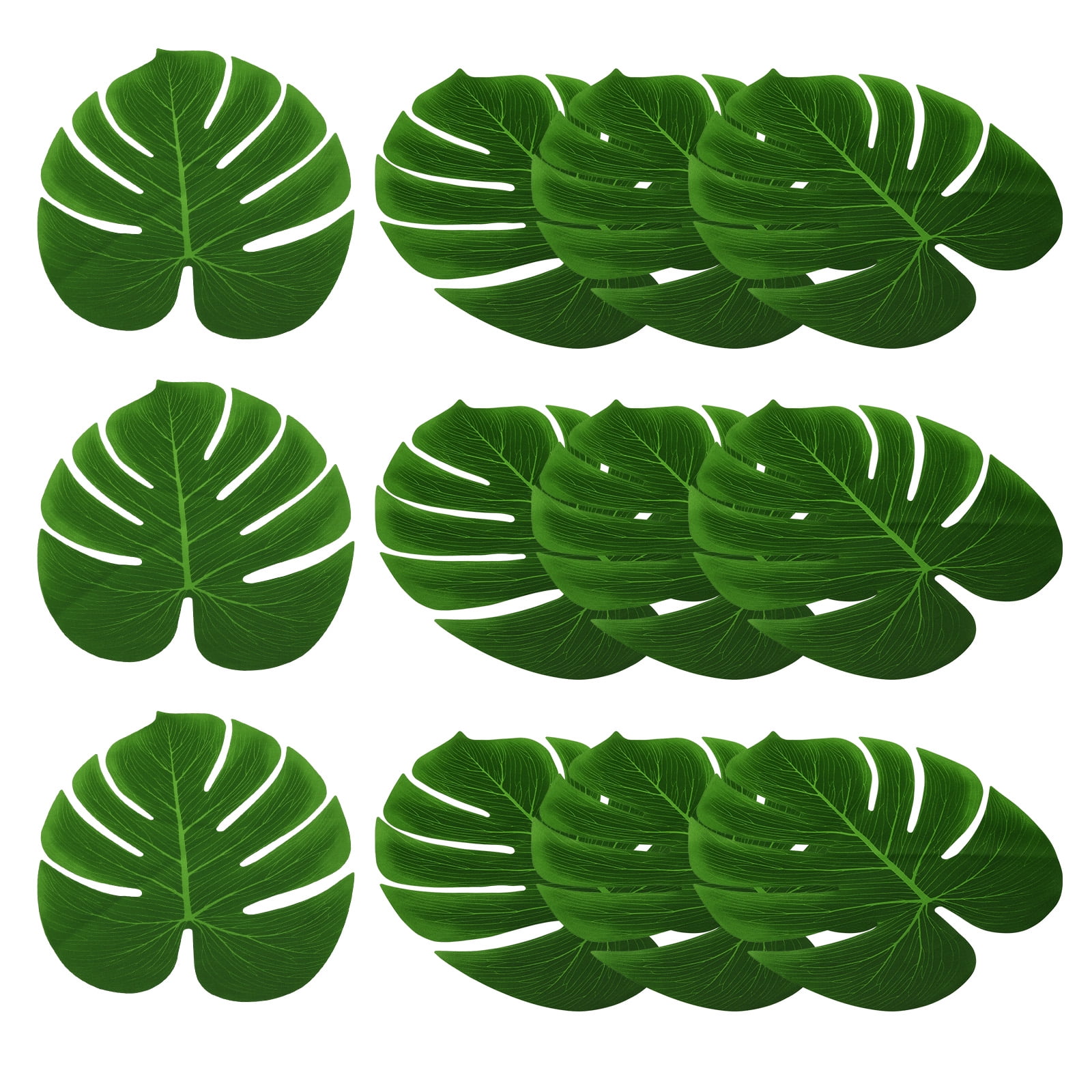Uxcell 14" Green Palm Leaves, 24 Pack Artificial Palm Leaves Faux Palm Fronds Fake Palm Leaf