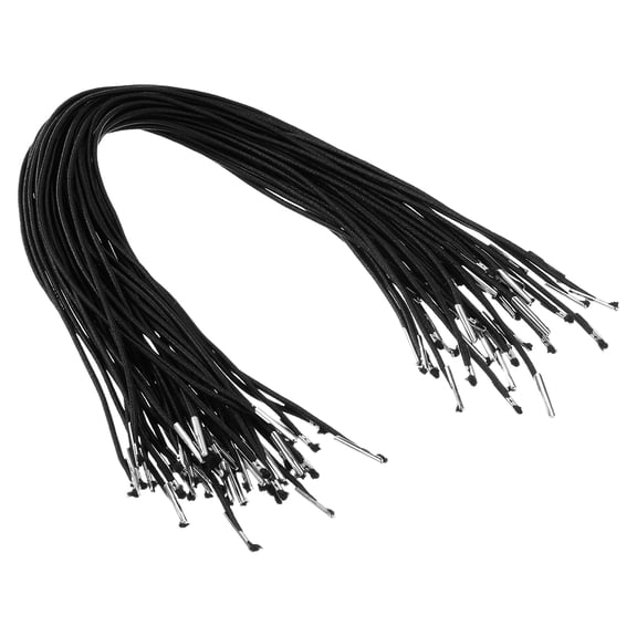 Uxcell 14 Inch Elastic Barbed Cord 1.6mm Loop Stretch Round String with Metal Barb Fasteners Black 200Pcs (35cm)