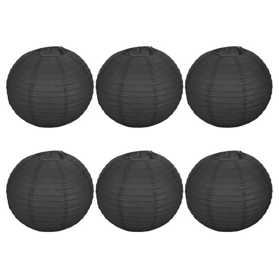Uxcell 14 Inch Folding Hanging Wedding Home Party Paper Lanterns Black 6 Pack