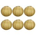 thumbnail image 1 of Uxcell 14 Inch Folding Hanging Wedding Home Party Paper Lanterns Gold 6 Pack, 1 of 7