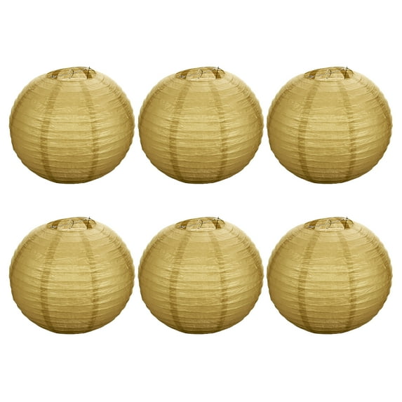 Uxcell 14 Inch Folding Hanging Wedding Home Party Paper Lanterns Gold 6 Pack