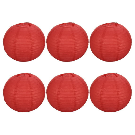 Uxcell 14 Inch Folding Hanging Wedding Home Party Paper Lanterns Red 6 Pack