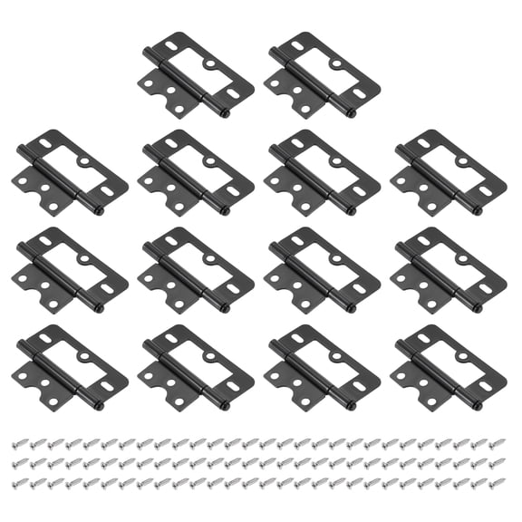 Uxcell 14 Pack 3" x 1.4" Non Mortise Butterfly Hinge, Removable Loose Pin Hinge, Iron Cabinet Hinges with Mounting Screws for Doors, Windows, Furniture, Mobile Home/RV, Black