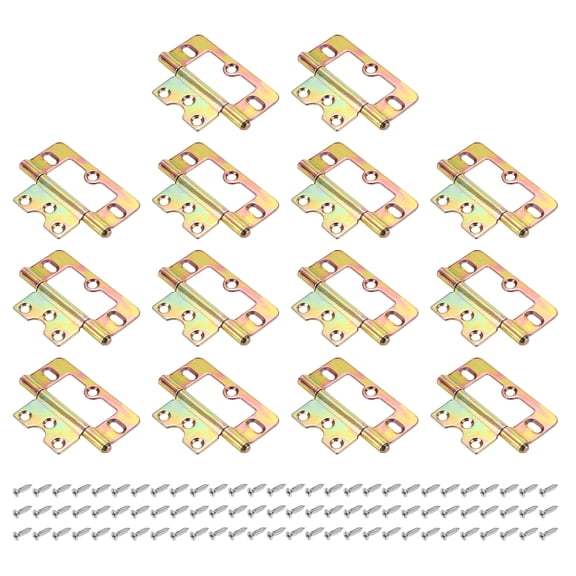 Uxcell 14 Pack 3" x 1.4" Non Mortise Butterfly Hinge, Removable Loose Pin Hinge, Iron Cabinet Hinges with Mounting Screws for Doors, Windows, Furniture, Mobile Home/RV, Colored Zinc
