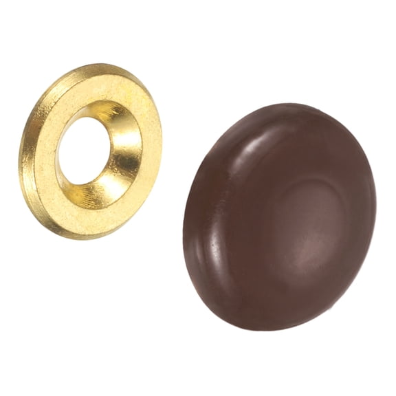 Uxcell 14 Pcs 16.8mm Decorative Caps Cover Nails, Zinc Alloy Screw Covers Caps, Brown