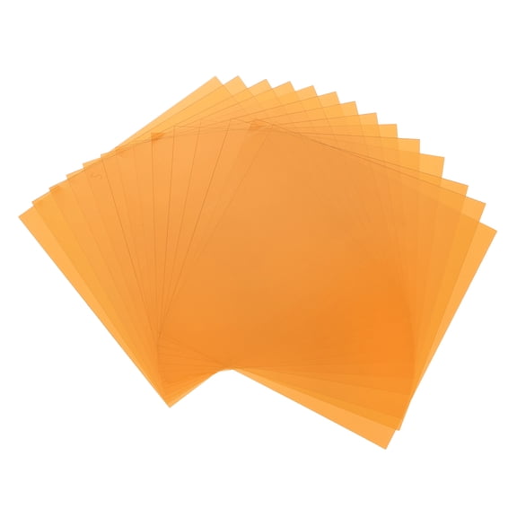 Uxcell 14 Pcs Colored Plastic Sheets, Transparent Amber Film Color Correction Gel Light Filter Waterproof 2 x 2" Sheet for DIY Crafts, LED Lighting, Photo (Orange)