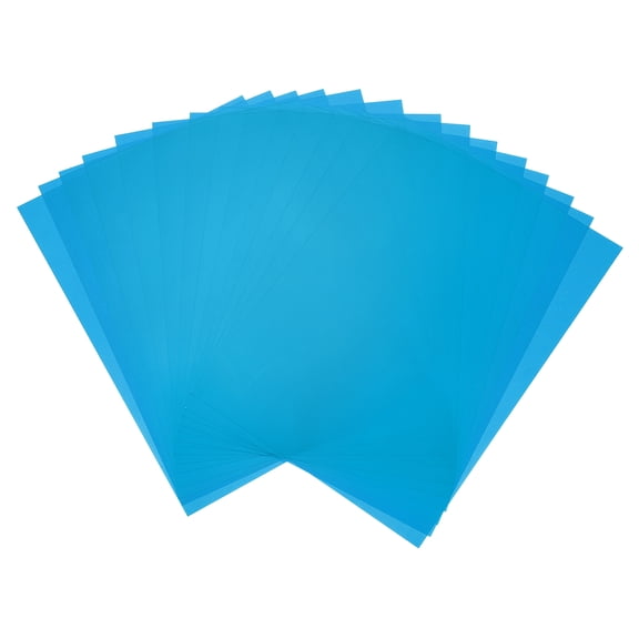 Uxcell 14 Pcs Colored Plastic Sheets, Transparent Amber Film Color Correction Gel Light Filter Waterproof 8.3 x 5.8" Sheet for DIY Crafts, LED Lighting, Photo (Blue)