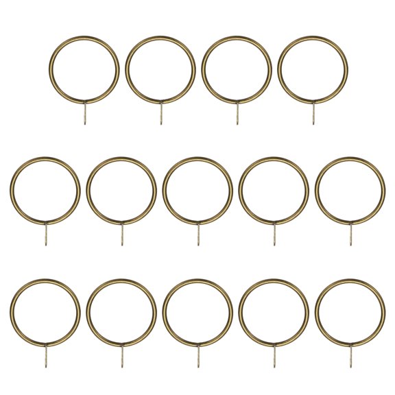 Uxcell 14 Pcs Curtain Rings with Eyelets, 1.5"ID Sliding Smoothly Metal Drapery Ring Fit Up to 1 1/4" Curtain Rod, Bronze