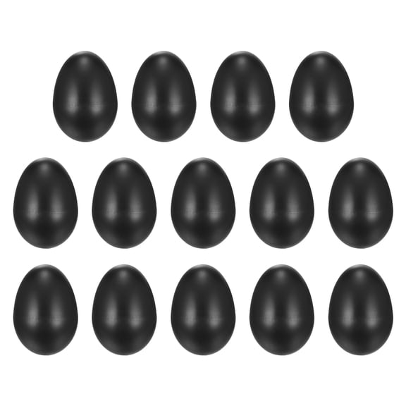 Uxcell 14 Pcs Egg Shakers, Plastic Musical Eggs Maracas Hand Percussion Instruments for DIY Painting Music Learning Easter Party Performance, Black