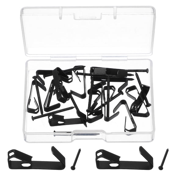 Uxcell 14 Pcs Picture Hangers, 10lb Picture Hanging Hooks Hardware Drywall Frame Hangers Painting Wall Hooks with Nails for Pictures Clocks Mirrors, Home Decoration, Black