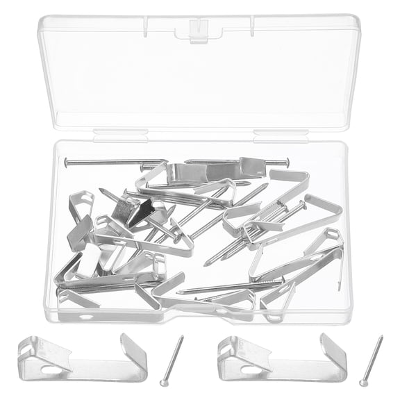 Uxcell 14 Pcs Picture Hangers, 20lb Picture Hanging Hooks Hardware Drywall Frame Hangers Painting Wall Hooks with Nails for Pictures Clocks Mirrors, Home Decoration, Silver