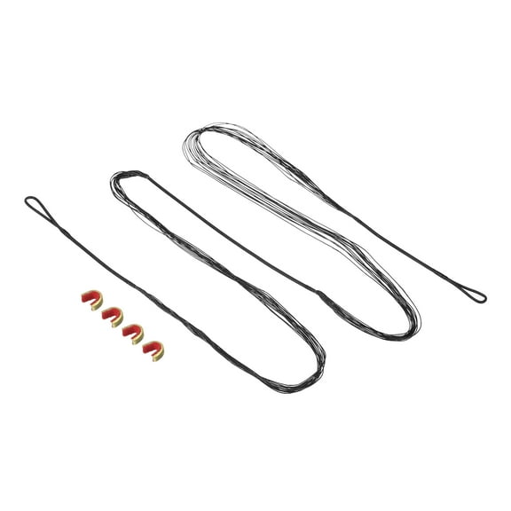 Uxcell 14 Strands Bow String Replacement with 4 Nock Points for AMO 62" Recurve Bow Traditional Longbow, Black