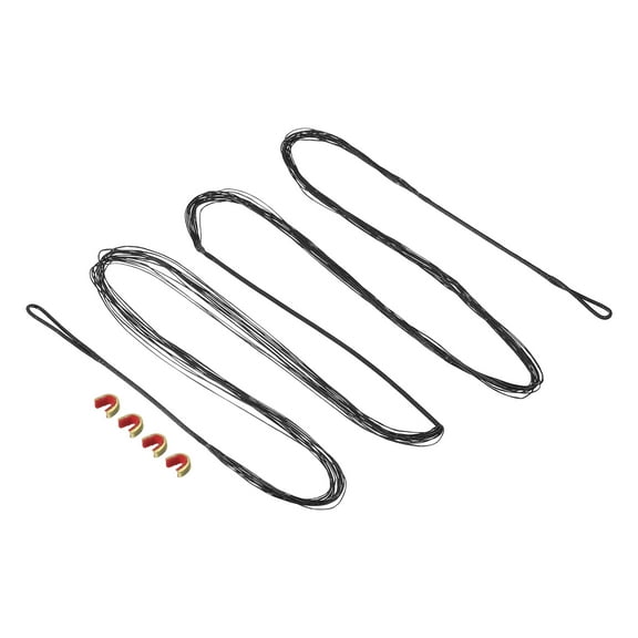 Uxcell 14 Strands Bow String Replacement with 4 Nock Points for AMO 68" Recurve Bow Traditional Longbow, Black