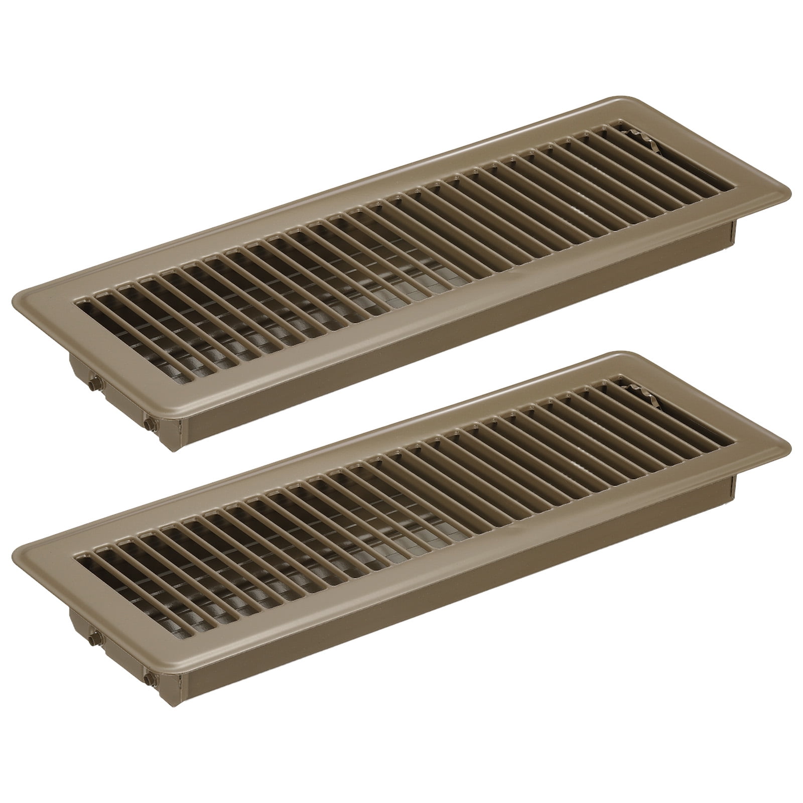 Uxcell 14 x 4 Inch Floor Register, 2pcs Heavy Duty Air Vent Cover Adjustable Floor Grates, Brown