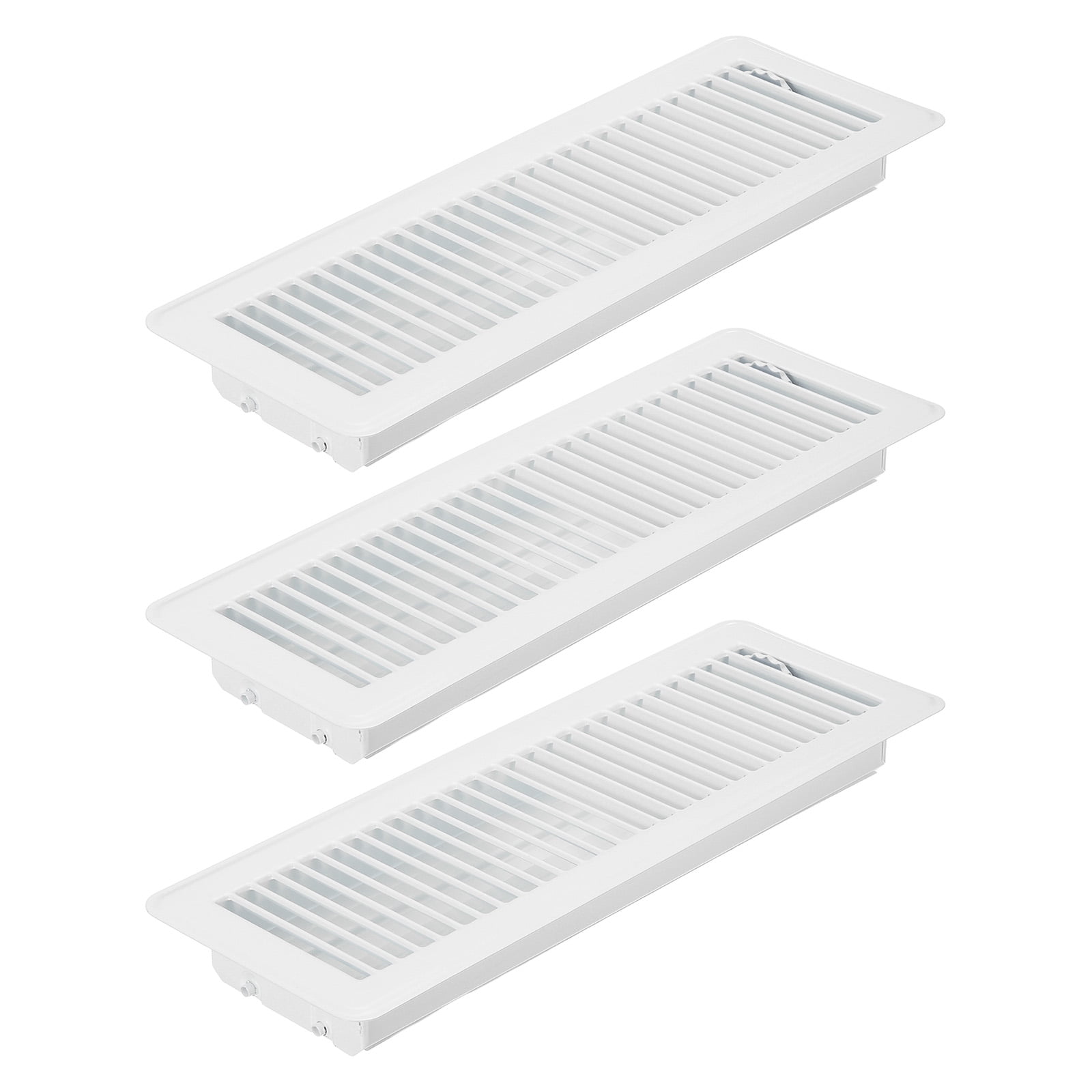Uxcell 14 x 4 Inch Floor Register, 3pcs Heavy Duty Air Vent Cover Adjustable Floor Grates, White