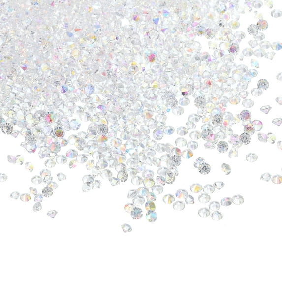 Uxcell 14000Pcs Acrylic Wedding Table Diamonds 3mm Crystals Gems for Decorations, Clear AB