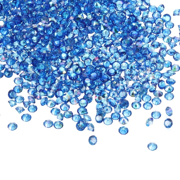 Uxcell 14000Pcs Acrylic Wedding Table Diamonds 3mm Crystals Gems for Decorations, Dark Blue AB