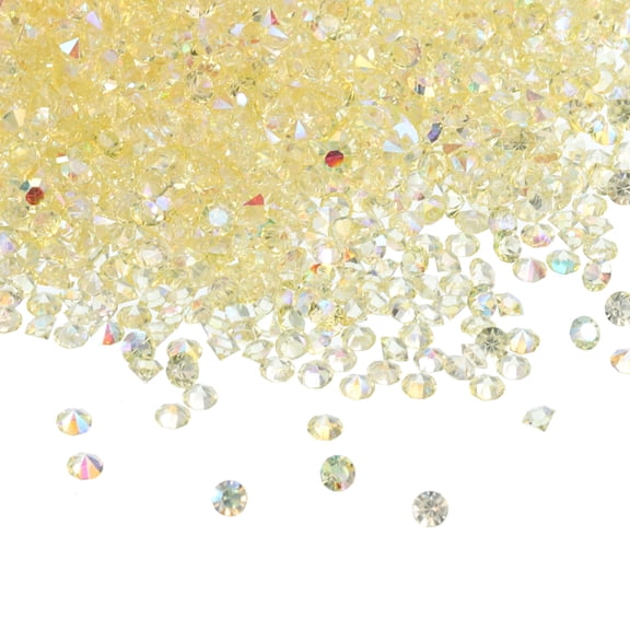 Uxcell 14000Pcs Acrylic Wedding Table Diamonds 3mm Crystals Gems for Decorations, Light Yellow AB