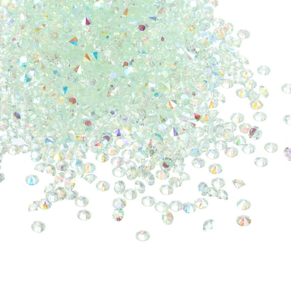 Uxcell 14000Pcs Acrylic Wedding Table Diamonds 3mm Crystals Gems for Decorations, Mint Green AB