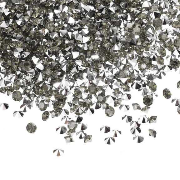 Uxcell 14000Pcs Acrylic Wedding Table Diamonds 3mm Crystals Gems for Decorations, Silver, Gray