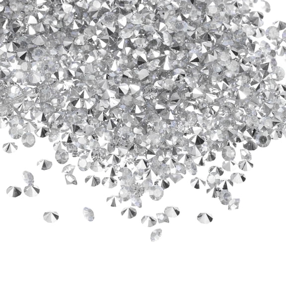 Uxcell 14000Pcs Acrylic Wedding Table Diamonds 3mm Crystals Gems for Decorations, Silver