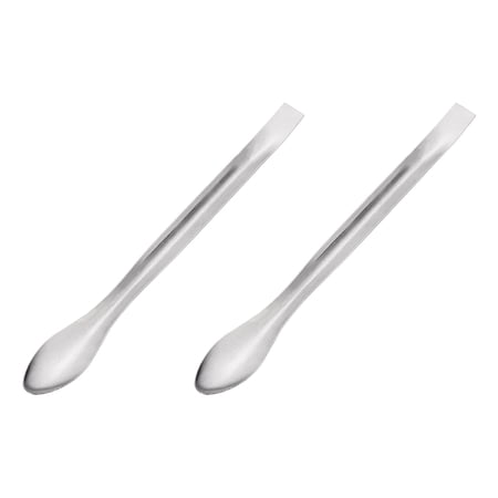 Uxcell 140mm Stainless Steel Micro Scoop Reagent Sample Spoon 2 Pack