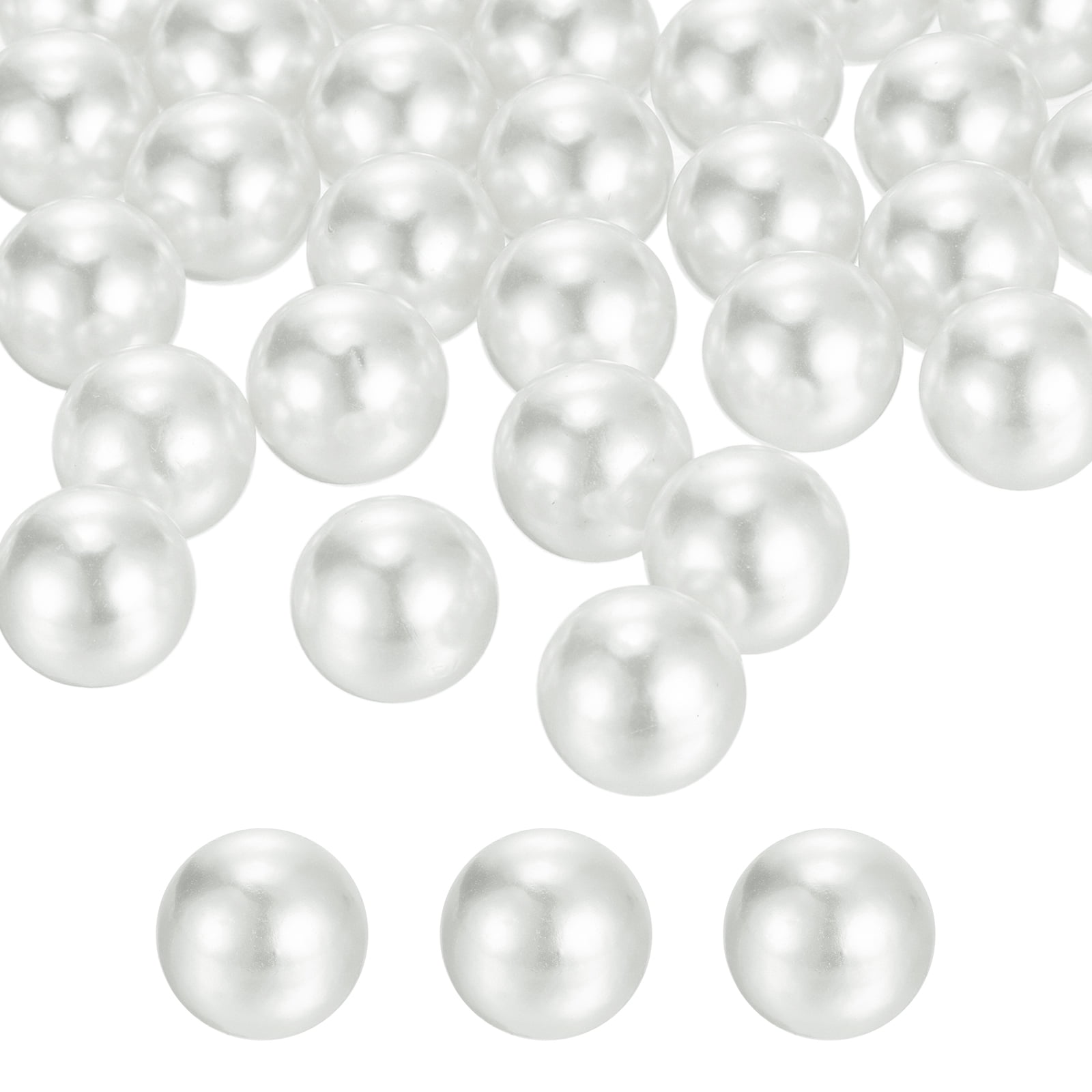 Uxcell 140pcs 16mm White Pearl Beads ABS Faux Pearls Vase Fillers 300g Ornament Filler for Crafts