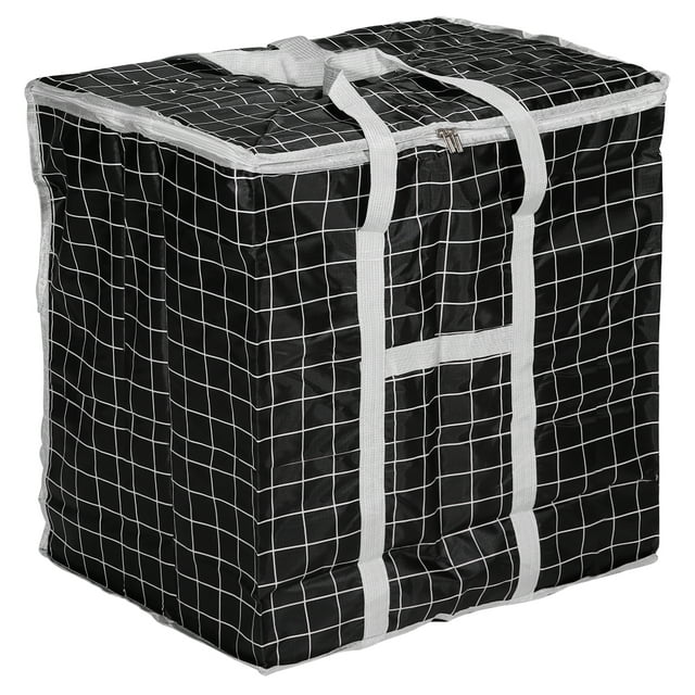 Uxcell 142L Capacity Storage Tote with Zippers Moving Tote Bags, Black
