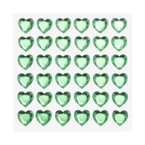 Uxcell 144 Pcs Heart Rhinestone 10mm Self Adhesive Gems Stickers Jewelry Stickers for Arts & Crafts, DIY Green