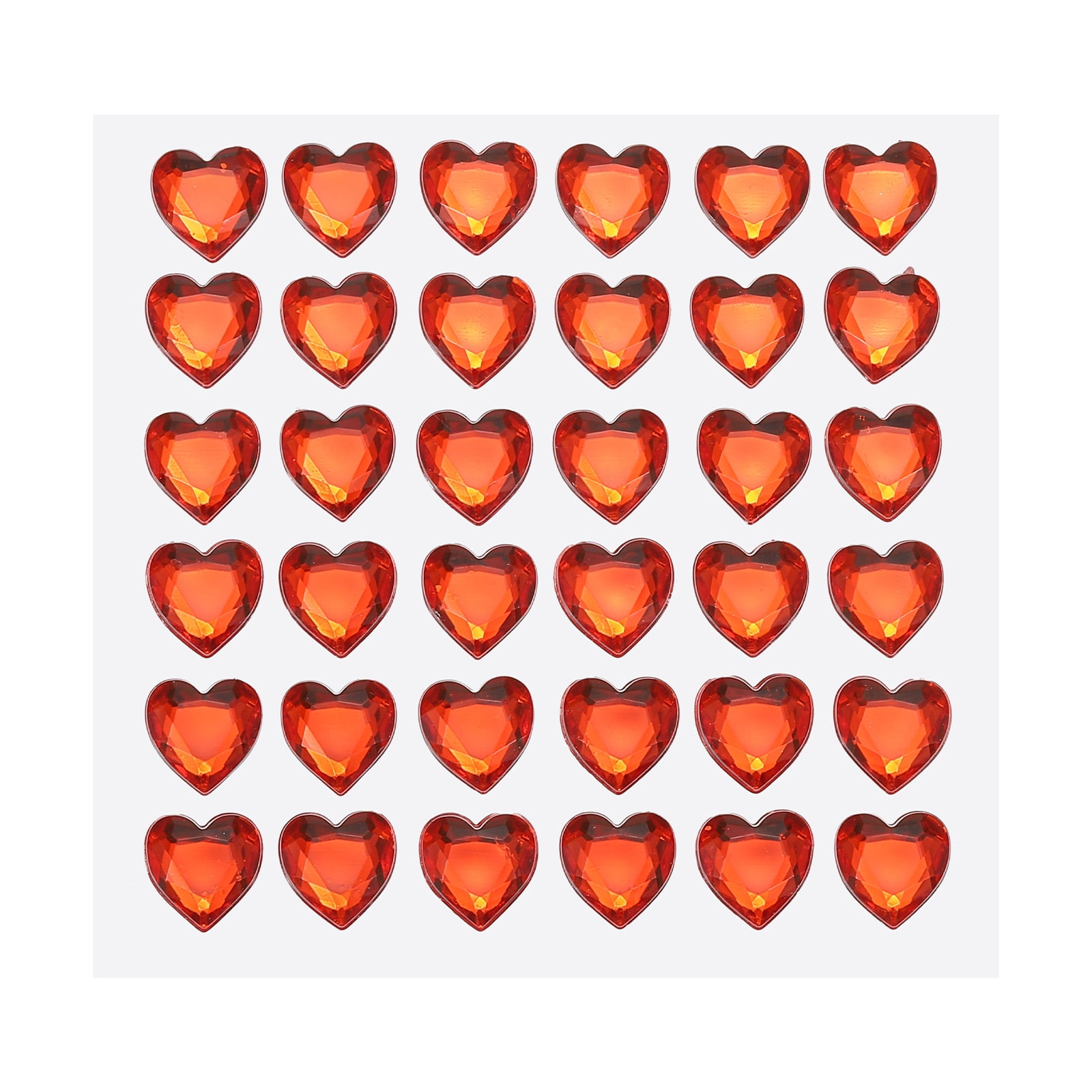 Uxcell 144 Pcs Heart Rhinestone 10mm Self Adhesive Gems Stickers ...