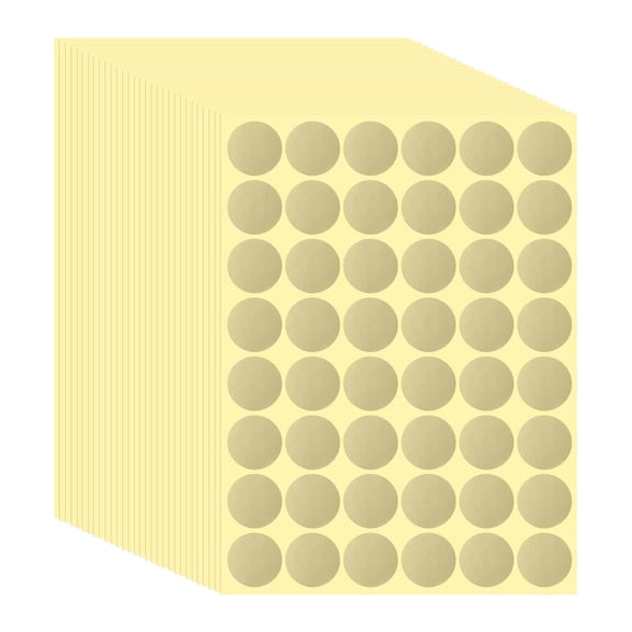 Uxcell 1440 Pcs Colored Dot Stickers Labels, 1 Inch Circle Price Stickers Self Adhesive Circle Tags Coding Labels for Office Business Yard Sale Garage Sale Home Decor, Gold