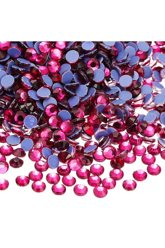 1440 Pcs Hotfix Rhinestone Flatback 4.8mm Gem Crystal Round Resin Trims Beads Gem for Crafts Clothes DIY Decoration Nail Art, (SS20, Bright Purple)