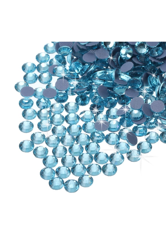 Hotfix Rhinestones Flatback Crystal Glass Gems for Craft Clothes DIY Decoration Lake Blue 4mm