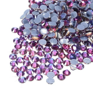 The Crafts Outlet 144-Piece Round Rhinestones, 10mm, Purple Amethyst