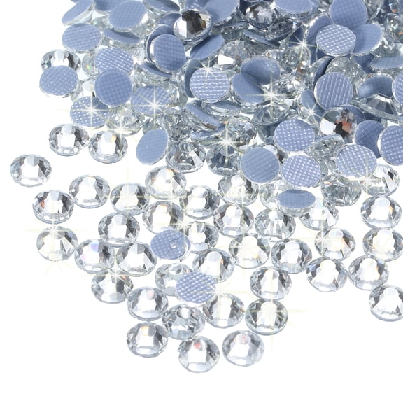 Uxcell Hotfix Rhinestones Flatback Crystal Glass Gems for Craft Clothes DIY Decoration White 4mm