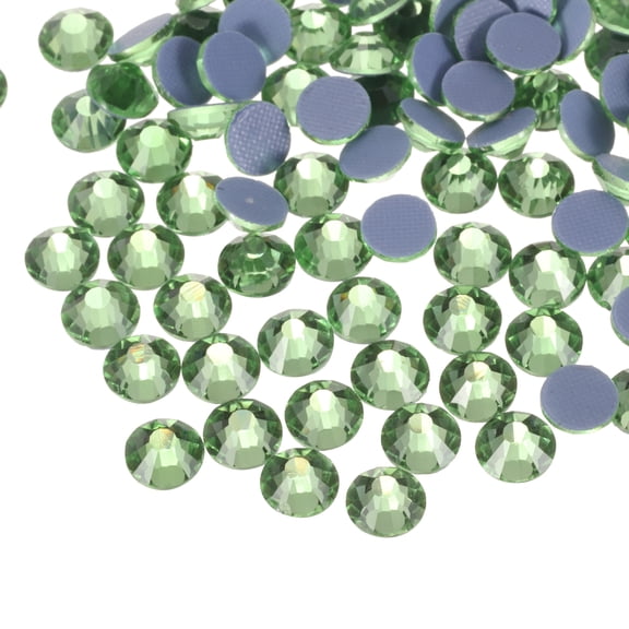 Uxcell Hotfix Rhinestones Flatback Crystal Glass Gems for Craft Clothes DIY Decoration Light Green 1.6mm