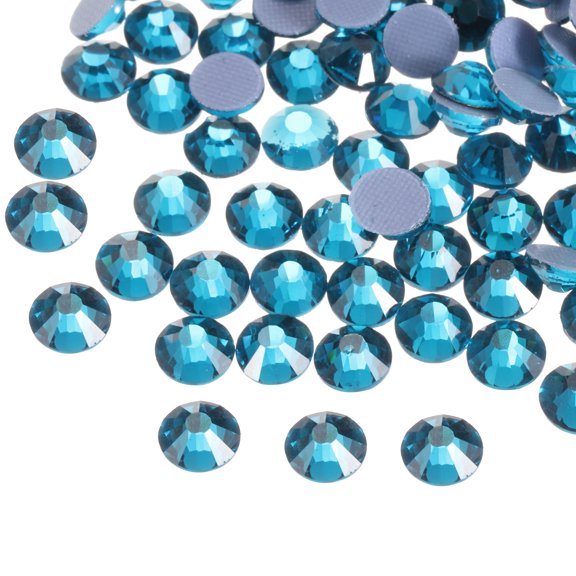 Uxcell Hotfix Rhinestones Flatback Crystal Glass Gems for Craft Clothes DIY Decoration Peacock Blue 1.6mm