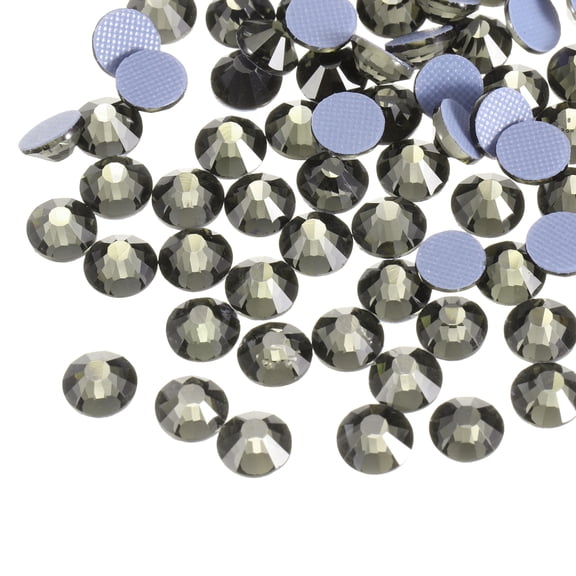 Uxcell Hotfix Rhinestones Flatback Crystal Glass Gems for Craft Clothes DIY Decoration Transparent Grey 1.6mm