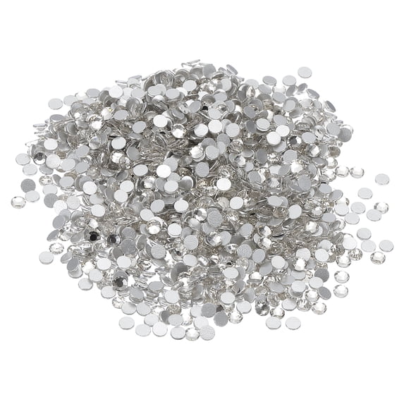 Uxcell 1440Pcs Glass Diamante Rhinestone, Man Made Gems Clear 3.8-4 mm
