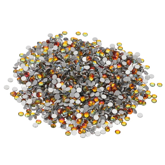Uxcell 1440Pcs Glass Diamante Rhinestone, Man Made Gems Red Yellow Gradient 2.7-2.9 mm