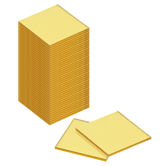 Uxcell 144Pack 0.8 x 0.8 Inch Mosaic Mirror Tiles, Small Gold Self-Adhesive Glass Stickers