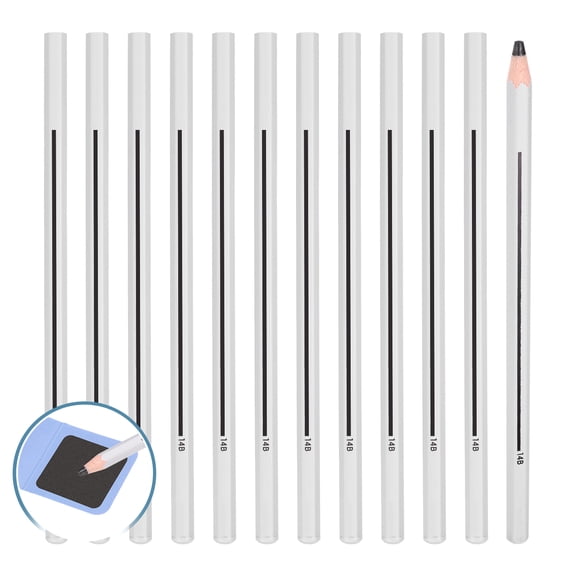 Uxcell 14B Graphite Pencils for Drawing, 12Pcs Sketching Pencils Wood Supplies Set Break-Resistant with Built-in Sharpening Area for Painting Sketching Artist Design