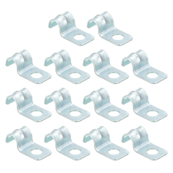 Uxcell 14Pack 1 Hole Pipe Strap, Fit M6 (1/4") Tube OD, Zinc Plated Iron Conduit Clamp Reinforced Rib for Pipe, Cable