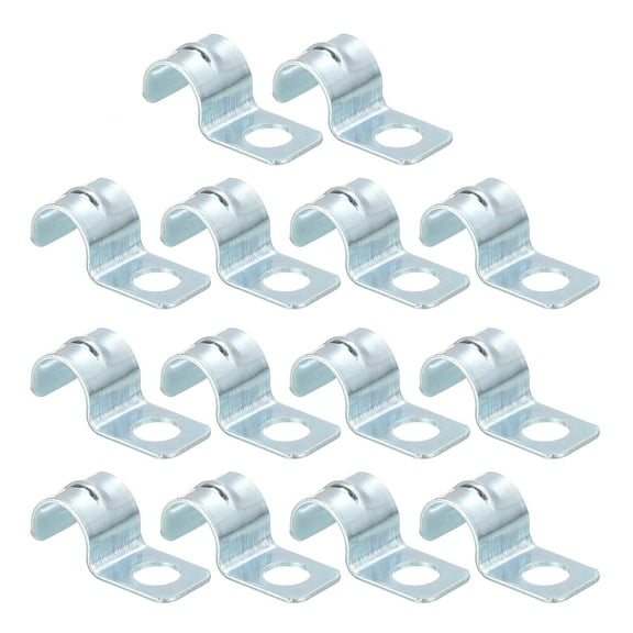 Uxcell 14Pack 1 Hole Pipe Strap, Fit M8 (1/3") Tube OD, Zinc Plated Iron Conduit Clamps Reinforced Rib for Pipe, Cable